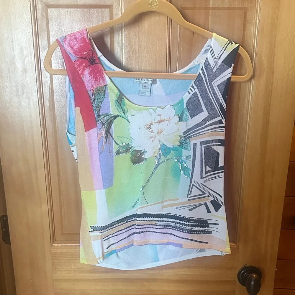 Alberto Makali 2 Piece Pastel Abstract Print Blazer - Pink, Mint, Yellow, Blue - Picture 2 of 6